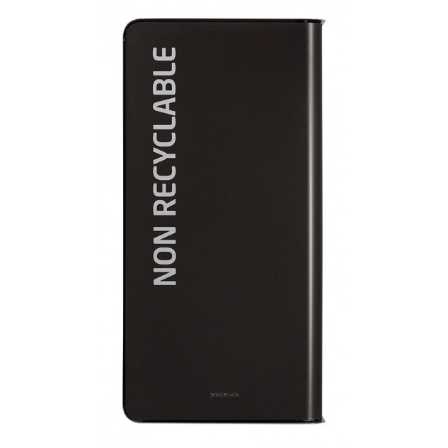 Poubelle de tri tout-venant en métal gris Cubatri