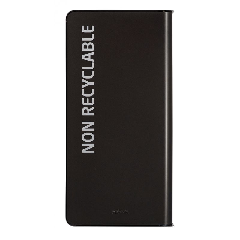 Poubelle de tri tout-venant en métal gris Cubatri