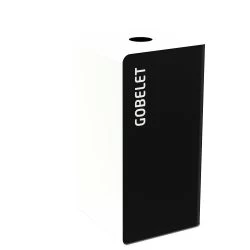 Poubelle de tri gobelets en métal gris blanc Cubatri