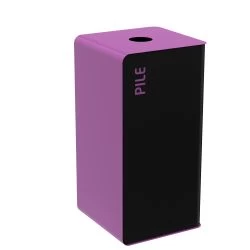 Collecteur de piles 40L en métal gris violet Cubatri
