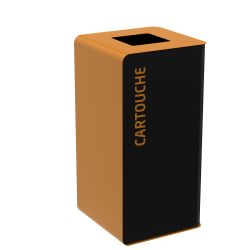 Poubelle de tri cartouches d'encre en métal gris marron Cubatri