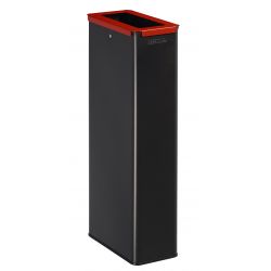 Poubelle de tri sélectif en métal gris / rouge Calitri