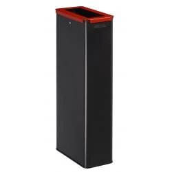 Poubelle de tri sélectif en métal gris / rouge Calitri