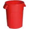 Poubelle de tri sélectif ronde en plastique Conteneur rouge 120L