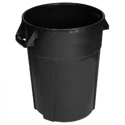 Poubelle de tri sélectif ronde en plastique 85 L intérieur / extérieur Noir