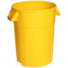 Poubelle de tri sélectif ronde en plastique Conteneur jaune 85L