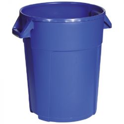 Poubelle de tri sélectif ronde en plastique 85 L intérieur / extérieur Bleu
