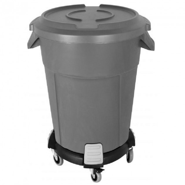 Chariot sur roues pour poubelle ronde 85L et 120L Chariot sur roues pour poubelle ronde 85L et 120L