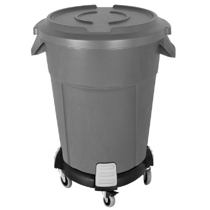 Chariot sur roues pour poubelle ronde 85L et 120L Chariot sur roues pour poubelle ronde 85L et 120L