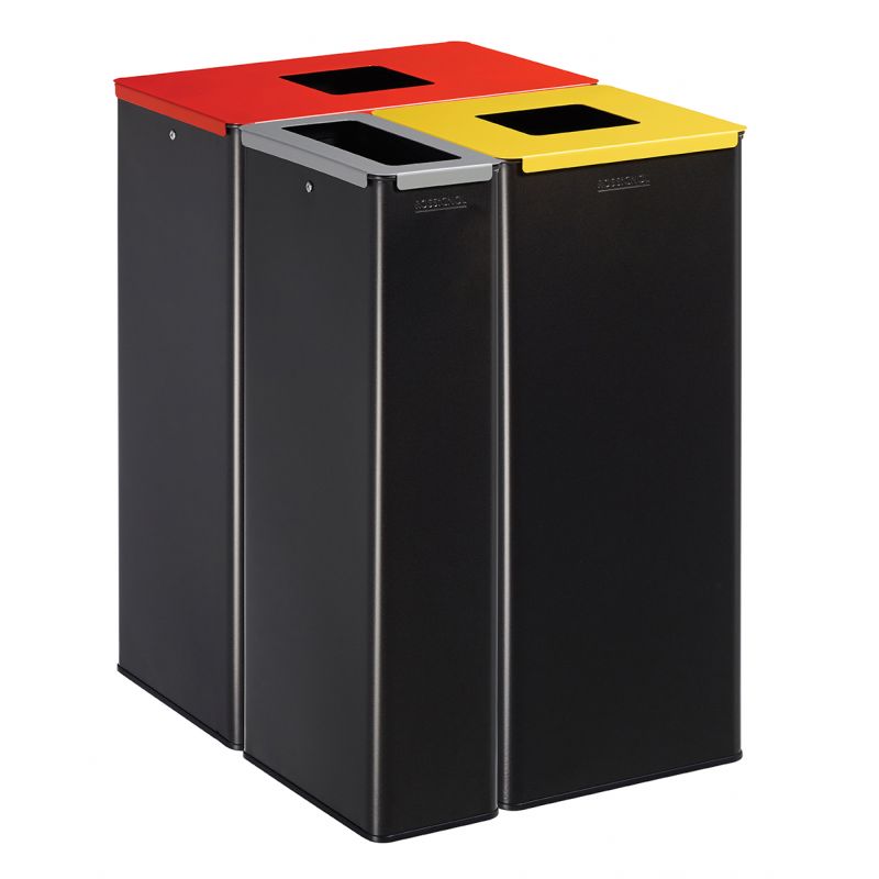 borne de tri sélectif en métal gris Calitri