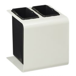 Poubelle de tri sélectif 2 bacs en métal blanc Tribu