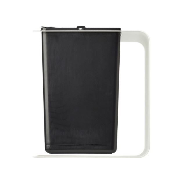 Poubelle de tri sélectif 2 bacs en métal blanc Tribu Poubelle de tri sélectif 2 bacs en métal blanc Tribu