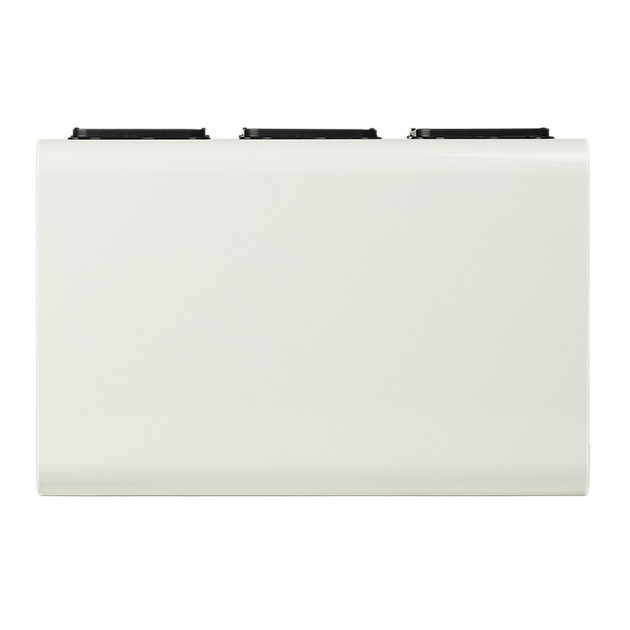 Poubelle de tri sélectif 3 bacs en acier blanc Tribu Poubelle de tri sélectif 3 bacs en acier blanc Tribu