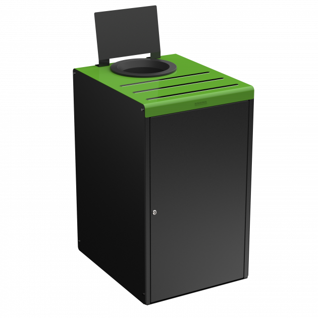 Poubelle de tri sélectif 90 L en métal Alitri gris / vert