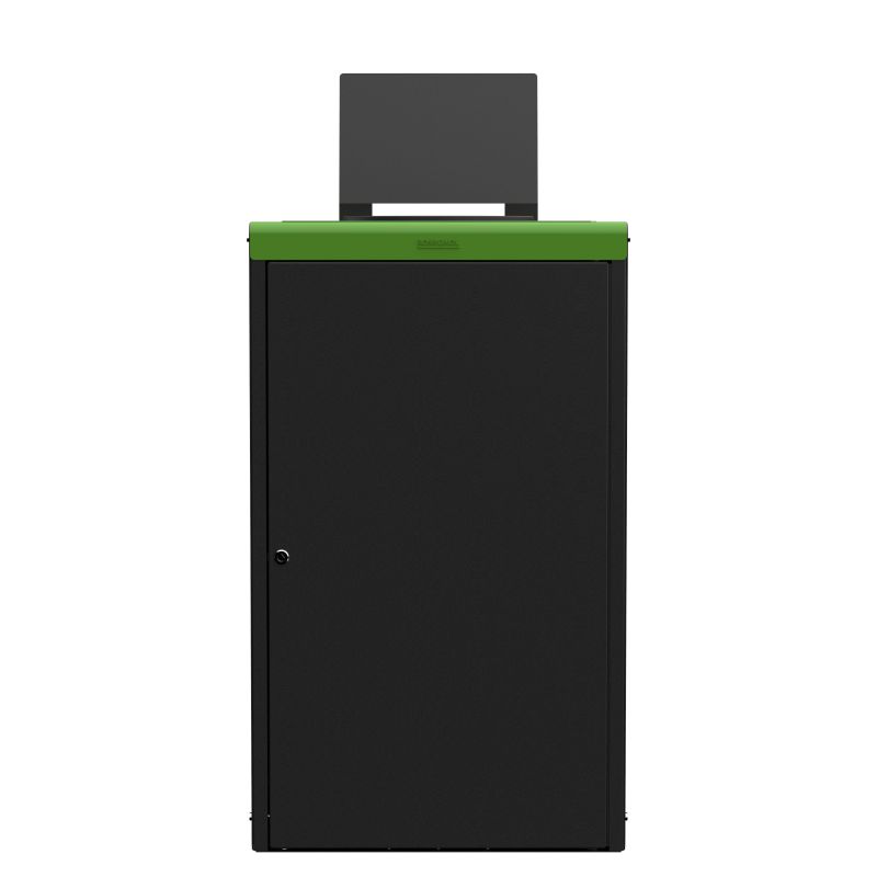 Poubelle de tri sélectif 90 L en métal Alitri gris / vert