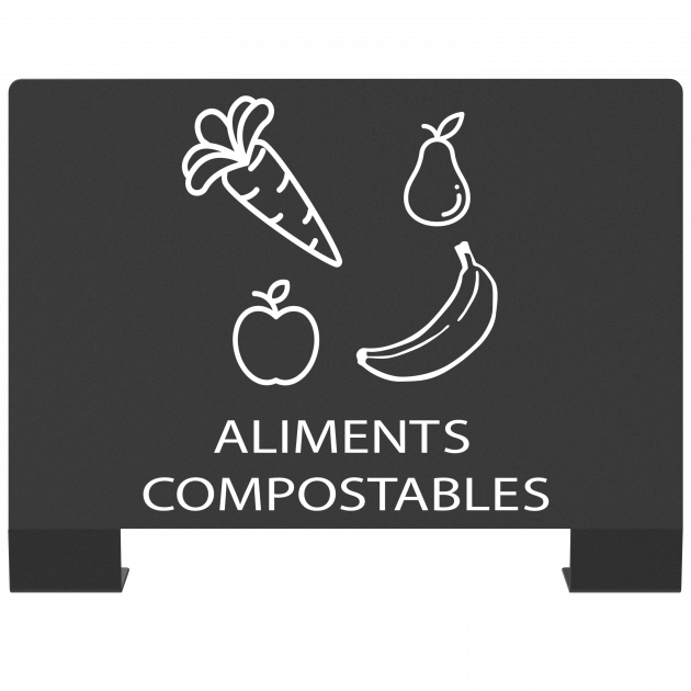 Plaque signalétique pour borne de tri sélectif Alitri aliments compostables