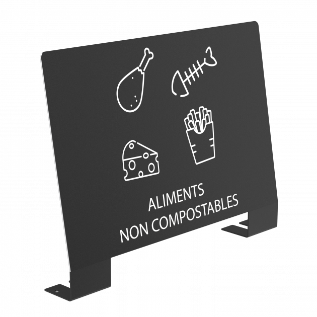 Plaque signalétique pour borne de tri sélectif Alitri aliments non compostables