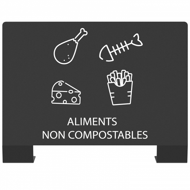 Plaque signalétique pour borne de tri sélectif Alitri aliments non compostables