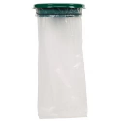 Support sac poubelle mural avec couvercle vert 110 L Collecmur - Rossignol