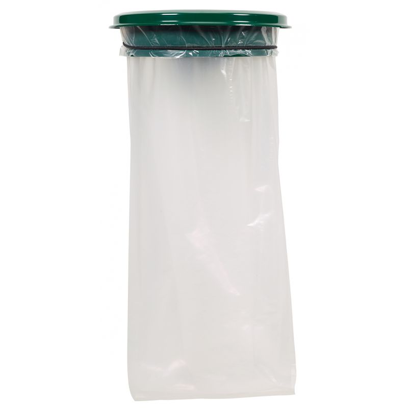 Support sac poubelle mural avec couvercle vert 110 L Collecmur - Rossignol