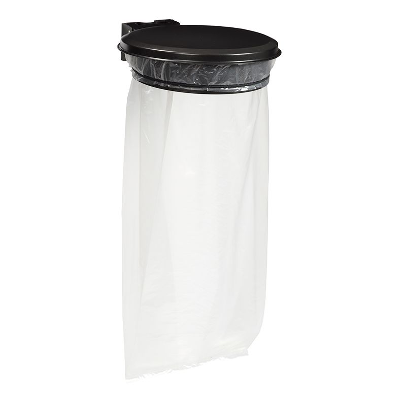 Support sac poubelle mural avec couvercle 110 L gris