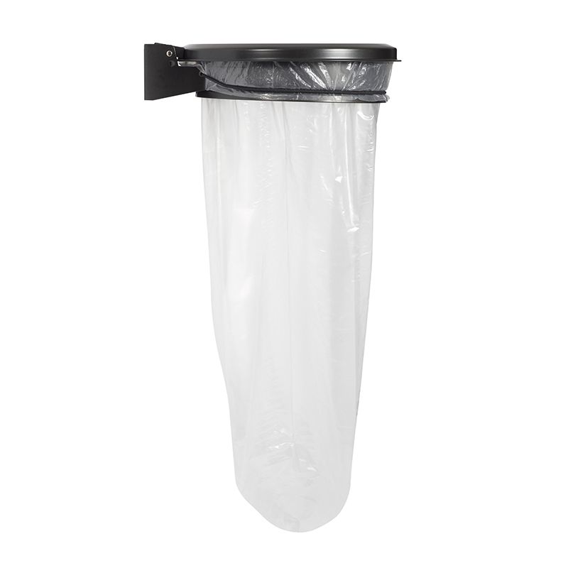 Support sac poubelle mural avec couvercle gris 110 L Collecmur - Rossignol