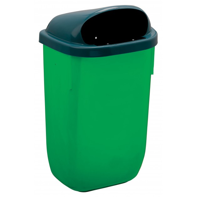 Corbeille d'extérieur plastique fixation mur ou poteau 50 L Rossignol