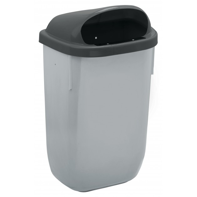 Corbeille d'extérieur plastique fixation mur ou poteau 50 L Rossignol