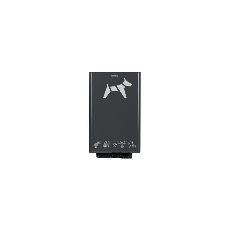 Distributeur de sachets d'hygiène canine en acier gris Rossignol Distributeur de sachets d'hygiène canine en acier gris Rossignol