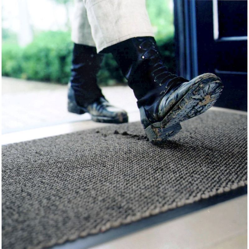 Tapis d'entrée sur mesure absorbant grattant gris PMR M3