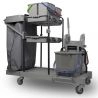 Chariot de ménage 6 seaux avec presse et porte-sac 120 L