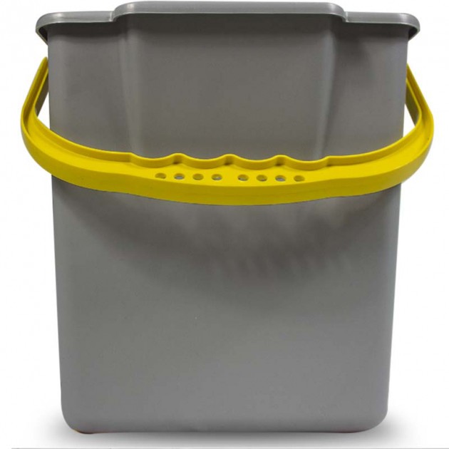 Chariot de ménage 6 seaux avec presse et porte-sac 120 L jaune Chariot de ménage 6 seaux avec presse et porte-sac 120 L jaune