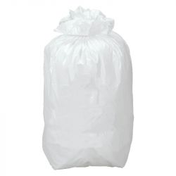 Sac poubelle recyclé blanc fermeture lien classique Delcourt 20 L - carton de 1 000