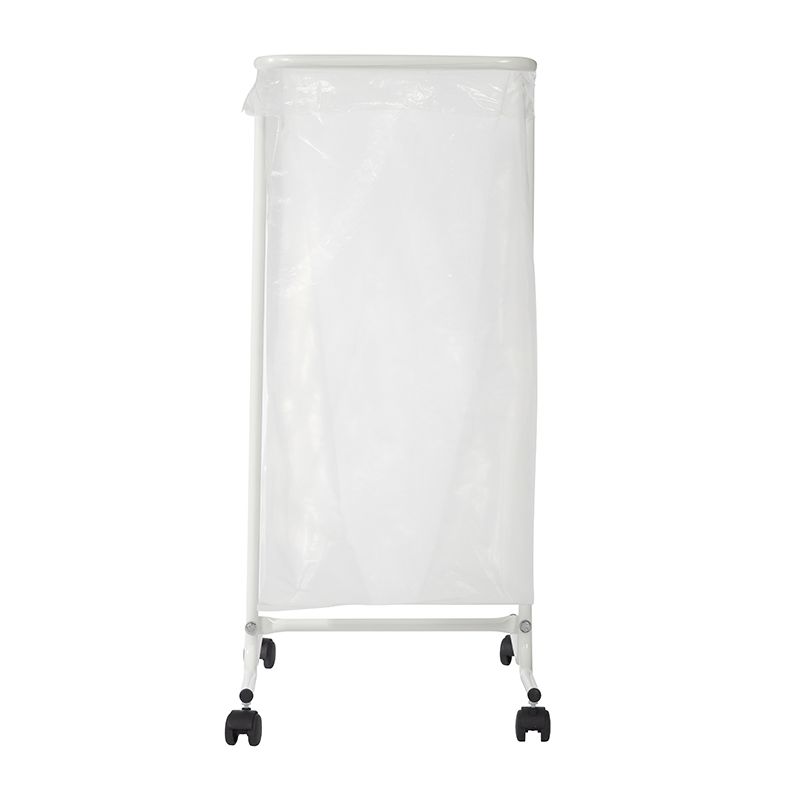 Support sur pied de sac poubelle mobile acier blanc 110 L  Rossignol