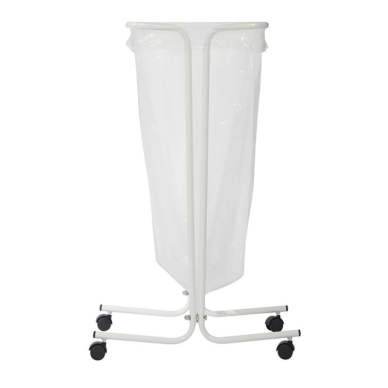 Support sur pied de sac poubelle mobile acier blanc 110 L  Rossignol