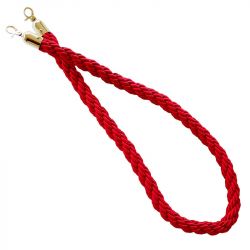 Cordon rouge tressé avec crochets or
