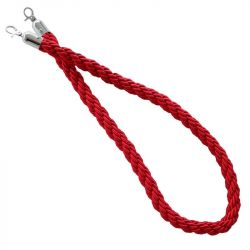 Cordon rouge tressé avec crochets chromé