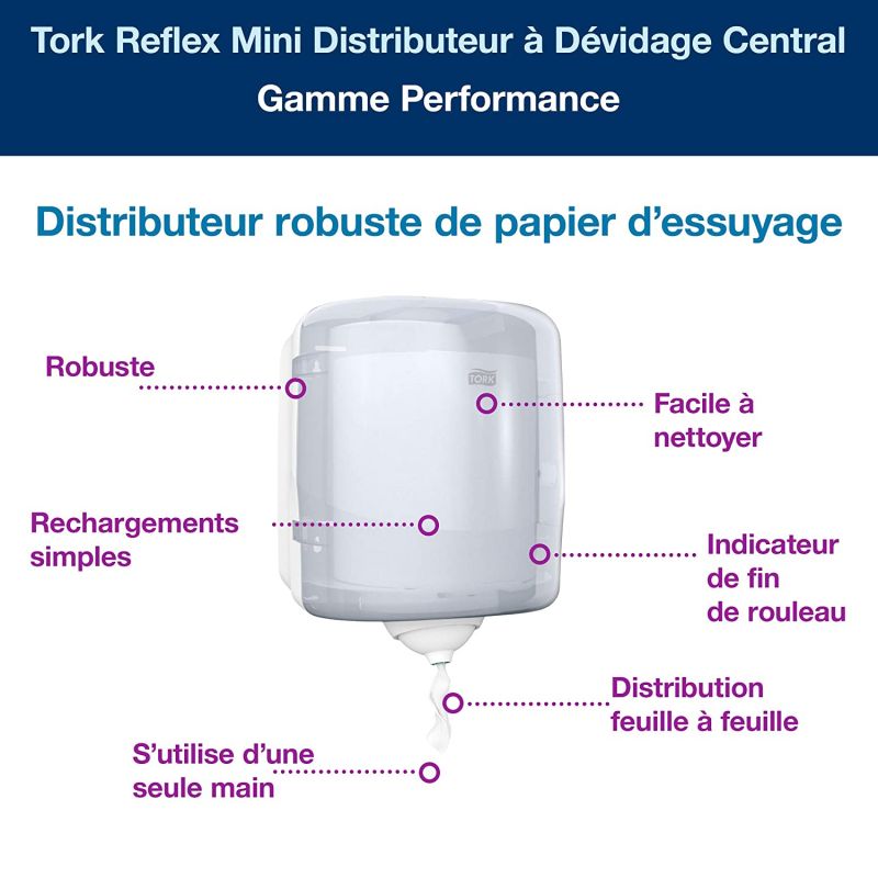 Distributeur d'essuie-mains bobine à dévidage central M3/M4 Tork Reflex