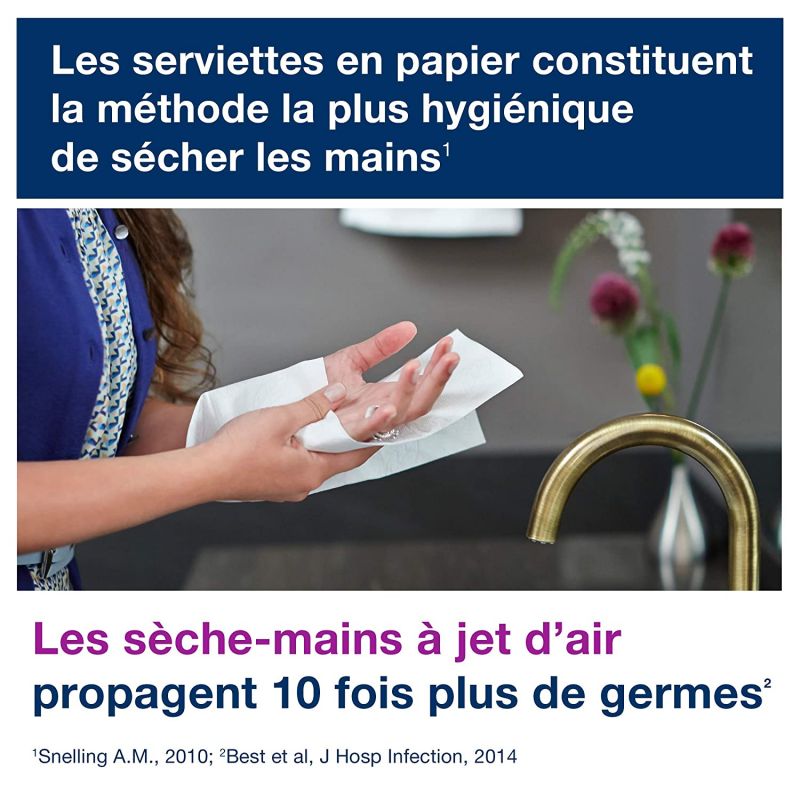 Distributeur pour Essuie-Mains blanc pliage en C et V Tork H3