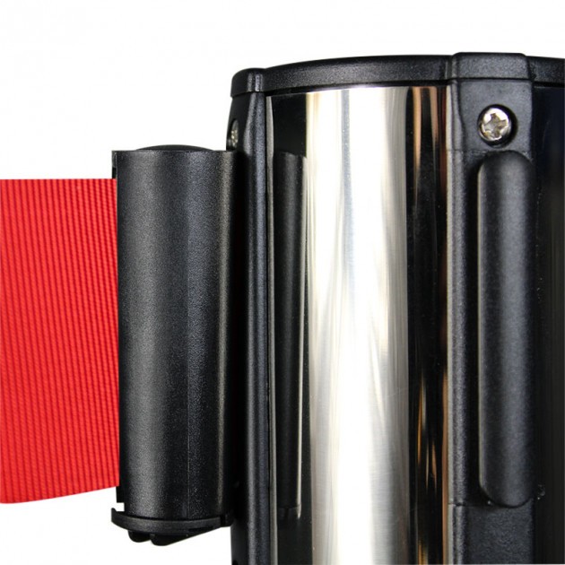 Poteau de guidage à sangle rétractable chromé Poteau de guidage à sangle rétractable chromé