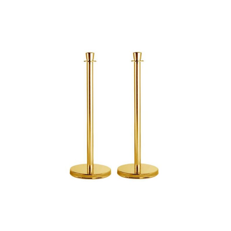 2 poteaux de guidage à corde tête plate or 2 poteaux de guidage à corde tête plate or