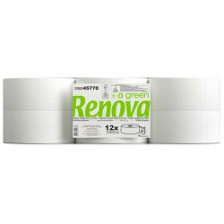 Papier toilette mini jumbo Ecolabel 2 plis 180 m Renovagreen Renova - colis de 12 bobines