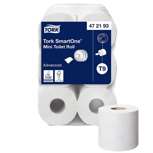 Papier Toilette Rouleau Tork SmartOne mini T9 - colis de 12