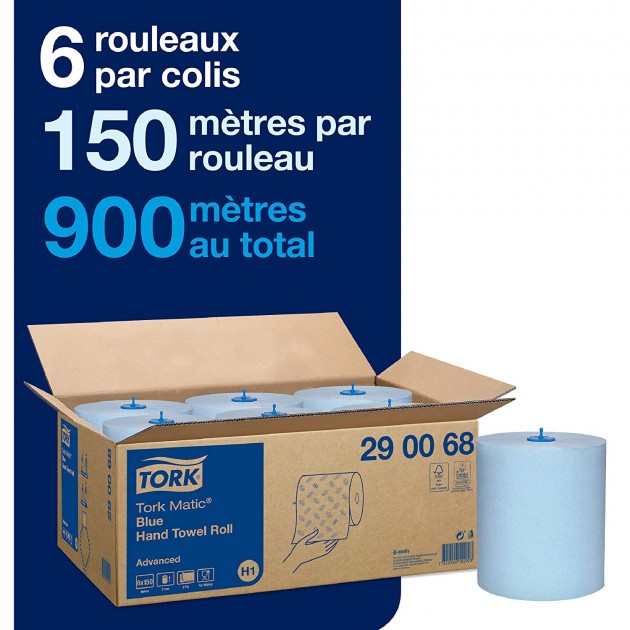 Essuie mains bleu Tork matic H1 advanced - 6 rouleaux 150 m Essuie mains bleu Tork matic H1 advanced - 6 rouleaux 150 m