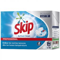 Lessive capsules Skip Professional pour textiles blancs, sachet de 46 -  Lessive en dosettes