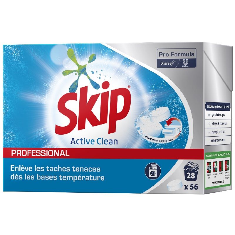 Lessive tablette Skip professionnel Active Clean x168 Lessive tablette Skip professionnel Active Clean x168