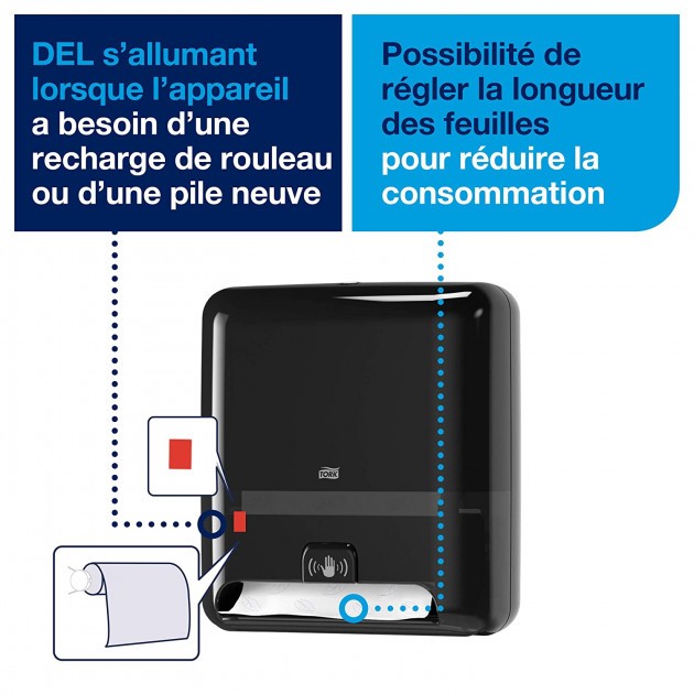 Distributeur essuie mains automatique noir H1 Tork Matic Distributeur essuie mains automatique noir H1 Tork Matic