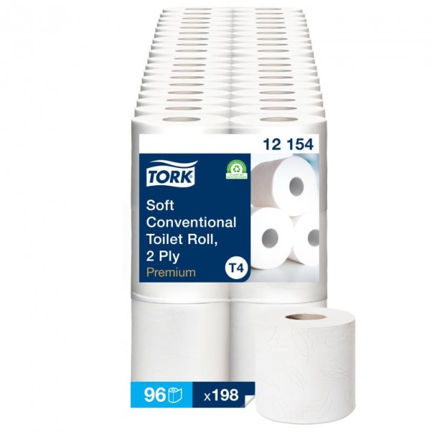 Papier toilette doux premium Tork - colis de 96 rouleaux de 198 feuilles