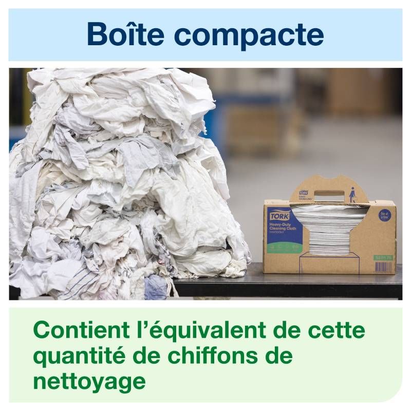 Chiffon simili-tissu de nettoyage Tork pour usages robustes, boîte