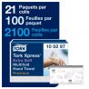 Essuie-mains Ecolabel pliage en W Tork H2 - colis de 21 paquets de 100 feuilles